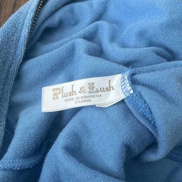 Baby blue Terry cloth zip up - Picture 5 of 5